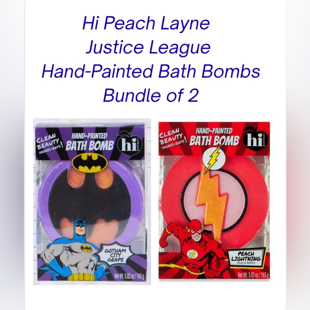 Hi Peach Layne Justice League Bath Bomb Set Batman Flash - Bundle of 2